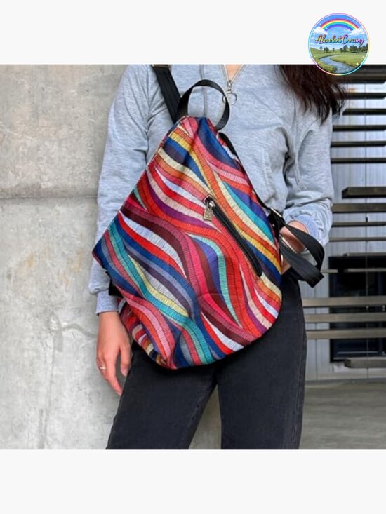 Bohemian Durable Polyester Large Capacity Backpack with Adjustable Straps main image 4